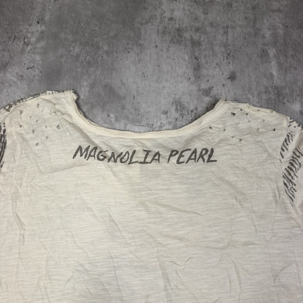 Magnolia Pearl Long Sleeve Freedom of Conscience Dylan Distressed Shirt One Size - Picture 6 of 8